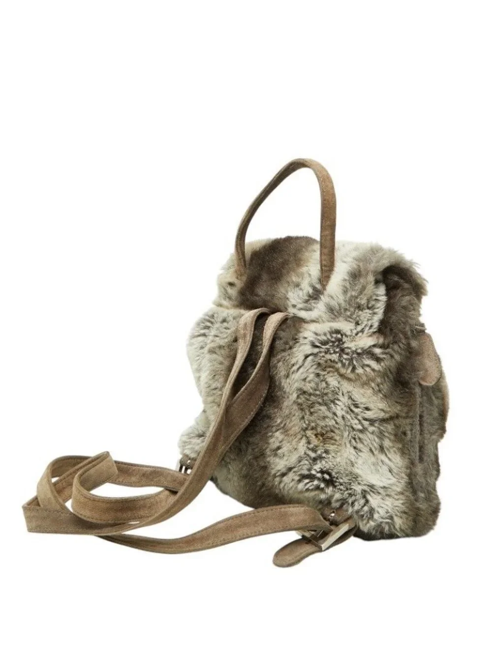 Fendi Zucca Backpack Gray Suede